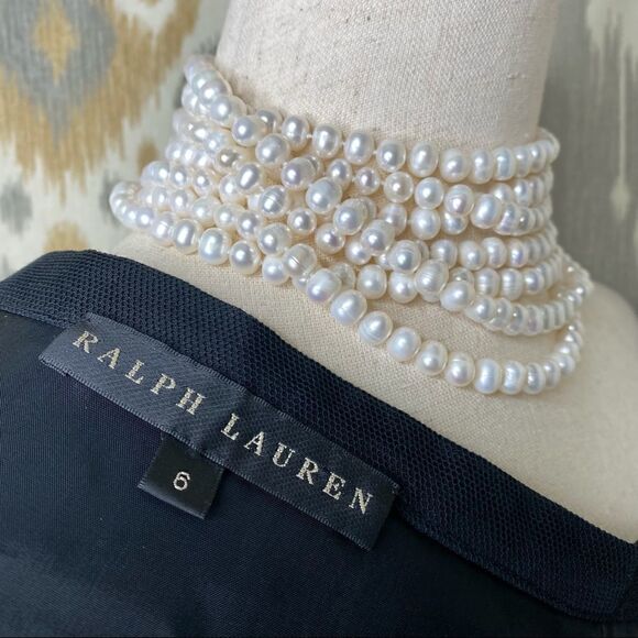 Ralph Lauren Black on Black Embroidered Tulle & Lace Tiered Maxi Ball Skirt - Picture 3 of 16